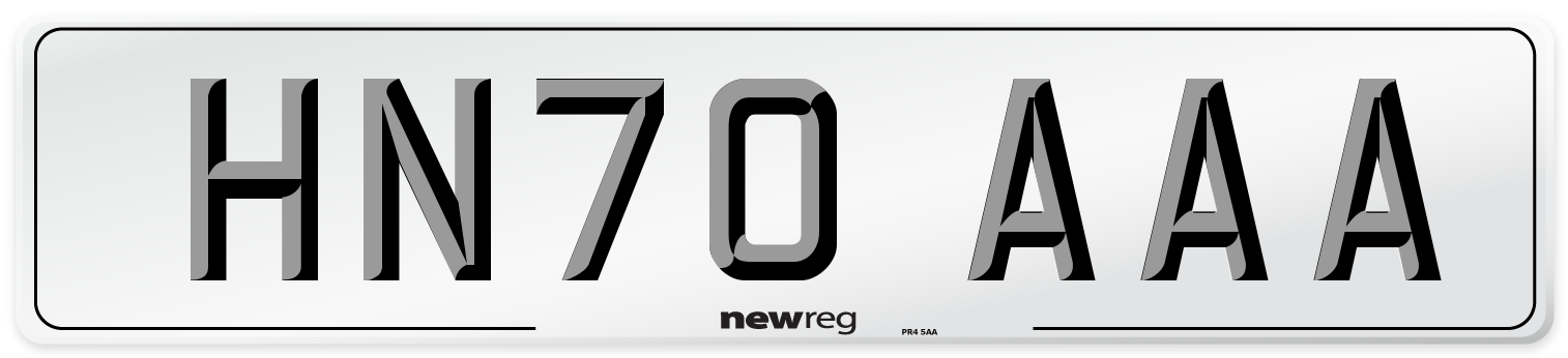HN70 AAA Number Plate from New Reg